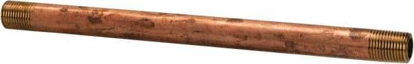Merit Brass - 5-1/2" Long, 1/8" Pipe Threaded Brass Pipe Nipple - NPT Thread, Red Brass - Eagle Tool & Supply