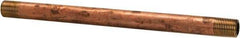 Merit Brass - 5-1/2" Long, 1/8" Pipe Threaded Brass Pipe Nipple - NPT Thread, Red Brass - Eagle Tool & Supply