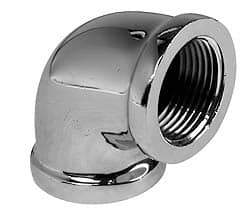 Merit Brass - Class 125, 1" Internal Pipe, Red Brass & Chrome 90° Street Elbow - FNPT x FNPT - Eagle Tool & Supply