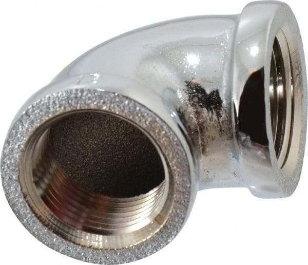 Merit Brass - Class 125, 3/4" Internal Pipe, Red Brass & Chrome 90° Street Elbow - FNPT x FNPT - Eagle Tool & Supply