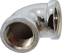 Merit Brass - Class 125, 3/4" Internal Pipe, Red Brass & Chrome 90° Street Elbow - FNPT x FNPT - Eagle Tool & Supply