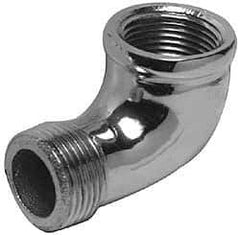 Merit Brass - Class 125, 3/8" Internal Pipe, Red Brass & Chrome 90° Street Elbow - FNPT x MNPT - Eagle Tool & Supply