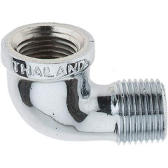 Merit Brass - Class 125, 1/2" Internal Pipe, Red Brass & Chrome 90° Street Elbow - FNPT x MNPT - Eagle Tool & Supply