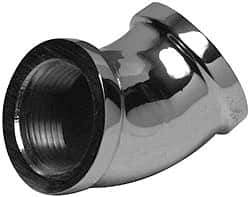 Merit Brass - Class 125, 3/8" Internal Pipe, Red Brass & Chrome 45° Street Elbow - FNPT x FNPT - Eagle Tool & Supply