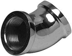 Merit Brass - Class 125, 1" Internal Pipe, Red Brass & Chrome 45° Street Elbow - FNPT x FNPT - Eagle Tool & Supply