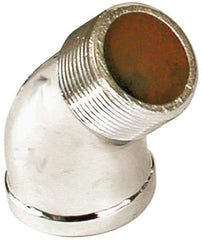 Merit Brass - Class 125, 1/4" Internal Pipe, Red Brass & Chrome 45° Street Elbow - FNPT x MNPT - Eagle Tool & Supply