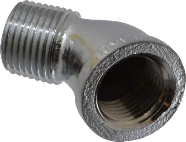 Merit Brass - Class 125, 1/2" Internal Pipe, Red Brass & Chrome 45° Street Elbow - FNPT x MNPT - Eagle Tool & Supply