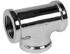 Merit Brass - Class 125, 1" Internal Pipe, Red Brass & Chrome Tee - FNPT x FNPT - Eagle Tool & Supply