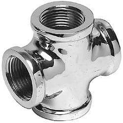 Merit Brass - Class 125, 1" Internal Pipe, Red Brass & Chrome Cross - All FNPT - Eagle Tool & Supply