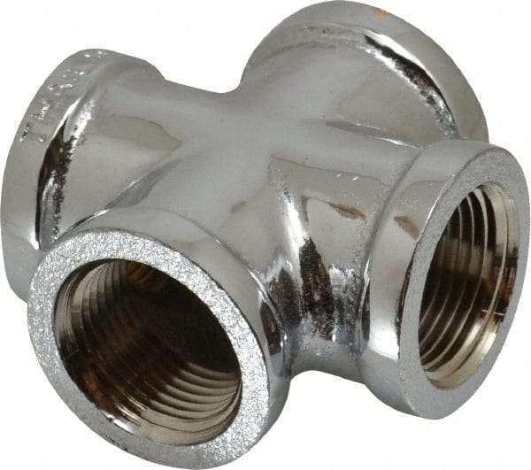 Merit Brass - Class 125, 3/4" Internal Pipe, Red Brass & Chrome Cross - All FNPT - Eagle Tool & Supply