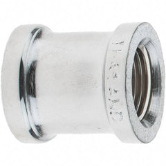 Merit Brass - Class 125, 3/8" Internal Pipe, Red Brass & Chrome Coupling - FNPT x FNPT - Eagle Tool & Supply