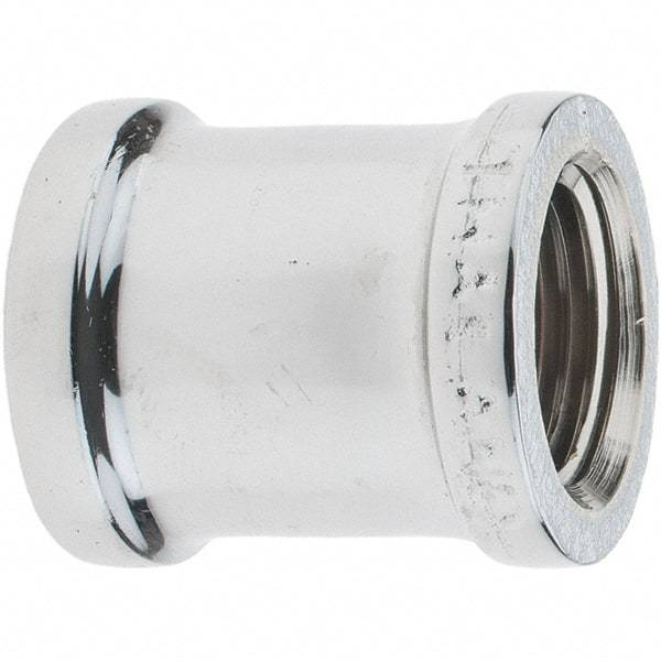 Merit Brass - Class 125, 1/2" Internal Pipe, Red Brass & Chrome Coupling - FNPT x FNPT - Eagle Tool & Supply