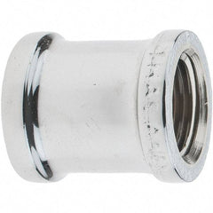 Merit Brass - Class 125, 1/2" Internal Pipe, Red Brass & Chrome Coupling - FNPT x FNPT - Eagle Tool & Supply