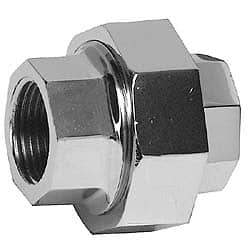 Merit Brass - Class 125, 3/8" Internal Pipe, Red Brass & Chrome Union - FNPT x FNPT - Eagle Tool & Supply