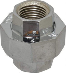 Merit Brass - Class 125, 1/2" Internal Pipe, Red Brass & Chrome Union - FNPT x FNPT - Eagle Tool & Supply