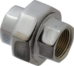 Merit Brass - Class 125, 3/4" Internal Pipe, Red Brass & Chrome Union - FNPT x FNPT - Eagle Tool & Supply