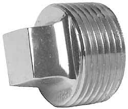 Merit Brass - Class 125, 3/4" Internal Pipe, Red Brass & Chrome Square Head Plug - MNPT - Eagle Tool & Supply