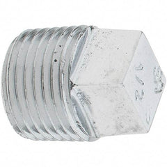 Merit Brass - Class 125, 1/2" Internal Pipe, Red Brass & Chrome Square Head Plug - MNPT - Eagle Tool & Supply