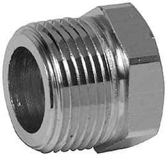 Merit Brass - Class 125, 1 x 1/2" Internal Pipe, Red Brass & Chrome Hex Bushing - MNPT x FNPT - Eagle Tool & Supply