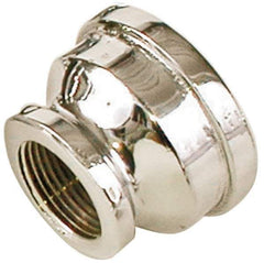 Merit Brass - Class 125, 1 x 1/2" Internal Pipe, Red Brass & Chrome Reducing Coupling - FNPT x FNPT - Eagle Tool & Supply