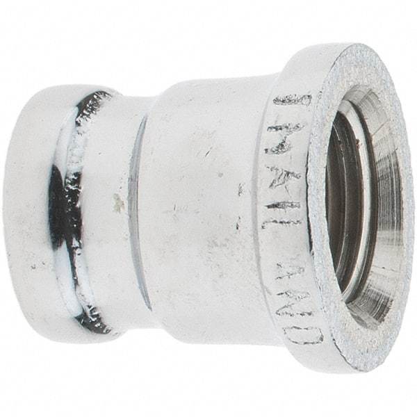 Merit Brass - Class 125, 3/8 x 1/4" Internal Pipe, Red Brass & Chrome Reducing Coupling - FNPT x FNPT - Eagle Tool & Supply