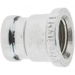 Merit Brass - Class 125, 3/8 x 1/4" Internal Pipe, Red Brass & Chrome Reducing Coupling - FNPT x FNPT - Eagle Tool & Supply