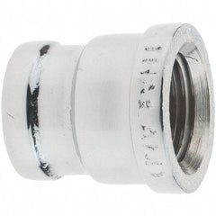 Merit Brass - Class 125, 1/2 x 3/8" Internal Pipe, Red Brass & Chrome Reducing Coupling - FNPT x FNPT - Eagle Tool & Supply