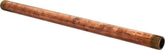 Merit Brass - 18" Long, 3/4" Pipe Threaded Brass Pipe Nipple - NPT Thread, Red Brass - Eagle Tool & Supply