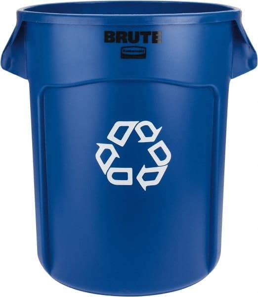 Rubbermaid - 20 Gal Blue Round Recycling Container - Polyethylene, 22-7/8" High - Eagle Tool & Supply