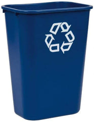 Rubbermaid - 41 Qt Blue Rectangle Recycling Container - Polyethylene, 19.88" High x 15-1/4" Long x 11" Wide - Eagle Tool & Supply