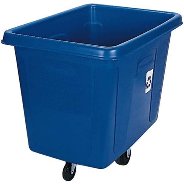 Rubbermaid - 16 Cu Ft Blue Rectangle Recycling Container - Polyethylene, 37" High x 43-3/4" Long x 31" Wide - Eagle Tool & Supply