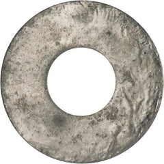 Value Collection - 7/16" Screw, Grade 2 Steel USS Flat Washer - 0.495" ID x 1.28" OD, 0.104" Thick, Galvanized Finish - Eagle Tool & Supply