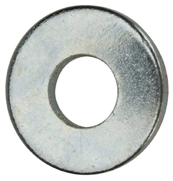 Value Collection - #4 Screw, Grade 2 Steel SAE Flat Washer - 1/8" ID x 5/16" OD, 0.04" Thick, Zinc-Plated Finish - Eagle Tool & Supply