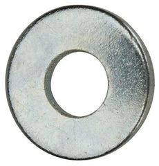 Value Collection - #4 Screw, Grade 2 Steel SAE Flat Washer - 1/8" ID x 5/16" OD, 0.04" Thick, Zinc-Plated Finish - Eagle Tool & Supply