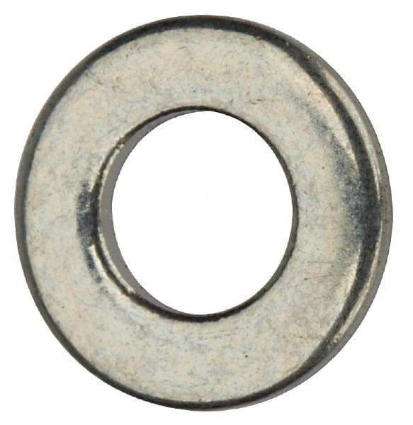 Value Collection - #5 Screw, Grade 2 Steel SAE Flat Washer - 9/64" ID x 9/32" OD, 0.03" Thick, Zinc-Plated Finish - Eagle Tool & Supply
