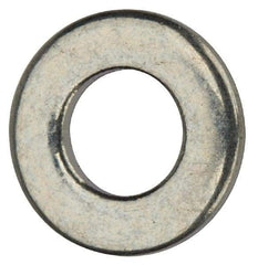 Value Collection - #5 Screw, Grade 2 Steel SAE Flat Washer - 9/64" ID x 9/32" OD, 0.03" Thick, Zinc-Plated Finish - Eagle Tool & Supply