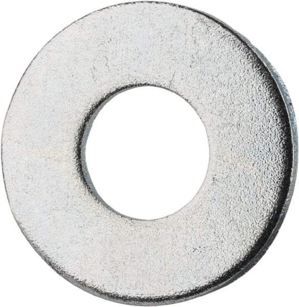 Value Collection - #12 Screw, Grade 2 Steel SAE Flat Washer - 1/4" ID x 9/16" OD, 0.08" Thick, Zinc-Plated Finish - Eagle Tool & Supply