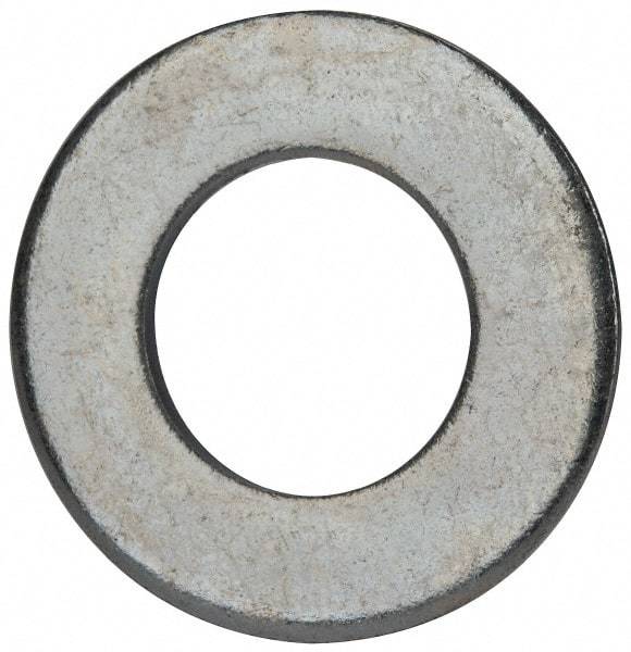 Value Collection - 1" Screw, Grade 2 Steel SAE Flat Washer - 1-1/16" ID x 2" OD, 0.16" Thick, Zinc-Plated Finish - Eagle Tool & Supply