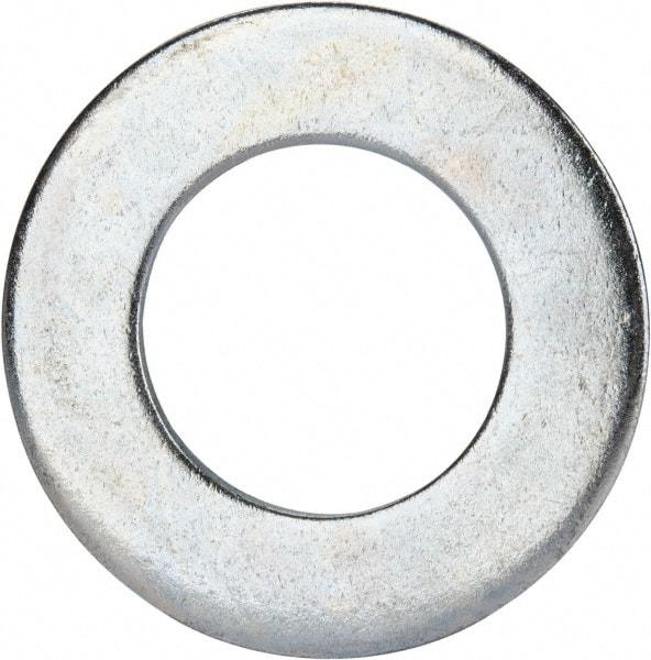 Value Collection - 1-1/8" Screw, Grade 2 Steel SAE Flat Washer - 1-3/16" ID x 2-1/4" OD, 0.16" Thick, Zinc-Plated Finish - Eagle Tool & Supply