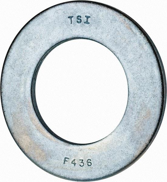 Value Collection - 2" Screw, Grade 2 Steel SAE Flat Washer - 2-1/8" ID x 3-3/4" OD, 0.201" Thick, Zinc-Plated Finish - Eagle Tool & Supply