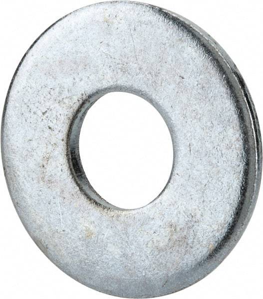 Value Collection - 5/8" Screw, Grade 2 Steel USS Flat Washer - 0.681" ID x 1.78" OD, 0.16" Thick, Zinc-Plated Finish - Eagle Tool & Supply