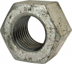 Value Collection - 2 - 4-1/2 UNC Steel Right Hand Heavy Hex Nut - 3-1/8" Across Flats, 1-31/32" High, Hot Dipped Galvanized Finish - Eagle Tool & Supply