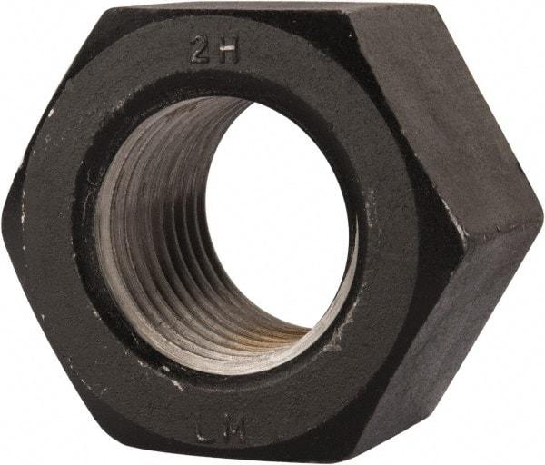 Value Collection - 2-1/2 - 4 UNC Steel Right Hand Heavy Hex Nut - 3-7/8" Across Flats, 2-29/64" High, Uncoated, 2B Class of Fit - Eagle Tool & Supply