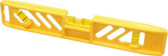 Empire Level - 9" Long 3 Vial Torpedo Level - Polycast, Yellow, 1 45°, 1 Level & 1 Plumb Vials - Eagle Tool & Supply