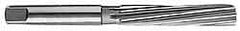 Made in USA - 15/32" Diam, Straight Shank, 2-7/8" Flute, Hand Reamer - Spiral Flute, 5-3/4" OAL, Left Hand Spiral, Right Hand Cut, High Speed Steel - Eagle Tool & Supply