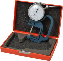 SPI - 0 to 1 Inch Measurement, 0.001 Inch Graduation, 1-1/8 Inch Throat Depth, Dial Thickness Gage - 2-1/4 Inch Dial Diameter - Eagle Tool & Supply