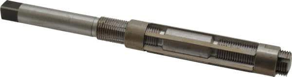 Made in USA - Size F, Straight Shank Hand Adjustable Reamer - 7-3/8" OAL, Right Hand Cut, High Speed Steel, Bright Finish - Eagle Tool & Supply