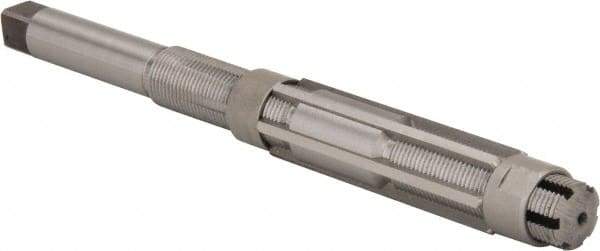 Made in USA - Size H, Straight Shank Hand Adjustable Reamer - 9" OAL, Right Hand Cut, High Speed Steel, Bright Finish - Eagle Tool & Supply