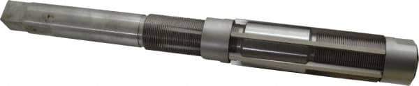 Made in USA - Size M, Straight Shank Hand Adjustable Reamer - 16" OAL, Right Hand Cut, High Speed Steel, Bright Finish - Eagle Tool & Supply