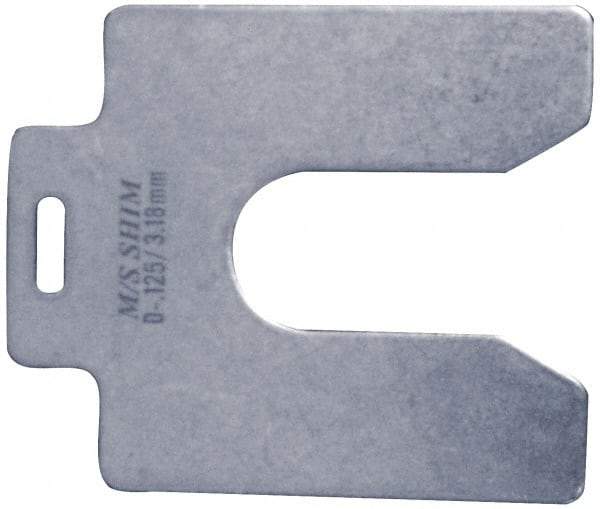 Made in USA - 20 Piece, 4 Inch Long x 4 Inch Wide x 0.009 Inch Thick, Slotted Shim Stock - Stainless Steel, 1-1/4 Inch Wide Slot - Eagle Tool & Supply